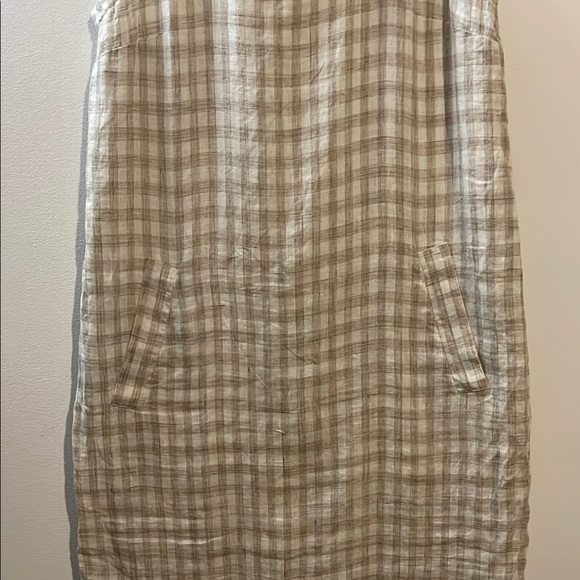 EILEEN FISHER Organic Linen Gingham Check Shift Dress Size XXS - Picture 5 of 8